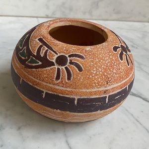 Native American Indian Clay Decorative Bowl